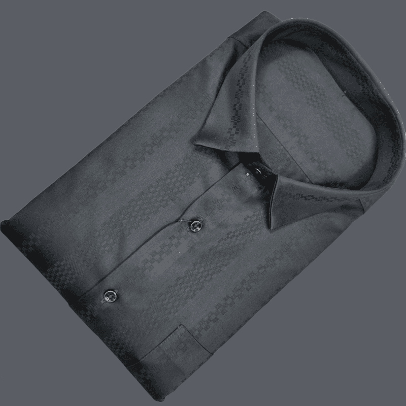 BLACK SELF DESIGN SHIRT