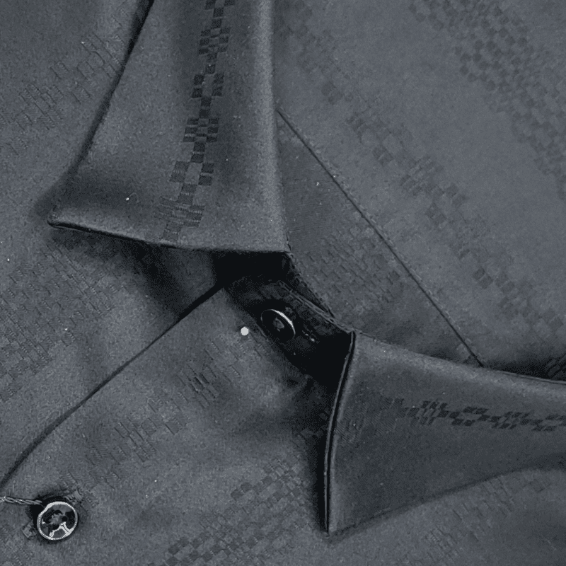 BLACK SELF DESIGN SHIRT