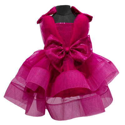 Fuchsia Glam Bow Dress