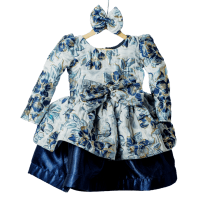 Royal Bloom Brocade Dress Set