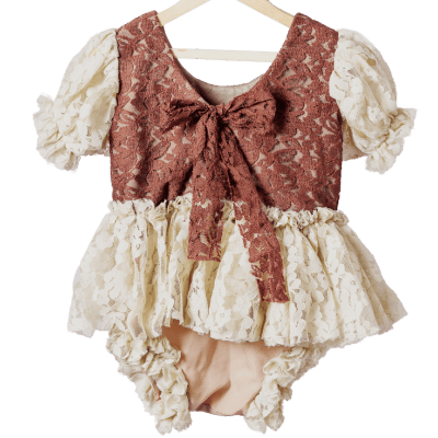 Vintage Lace Blossom Romper