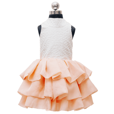 Peach Luxe Layered Tulle Dress