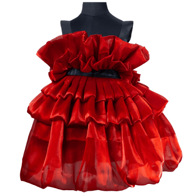 Scarlet Ruffle Cloud Dress