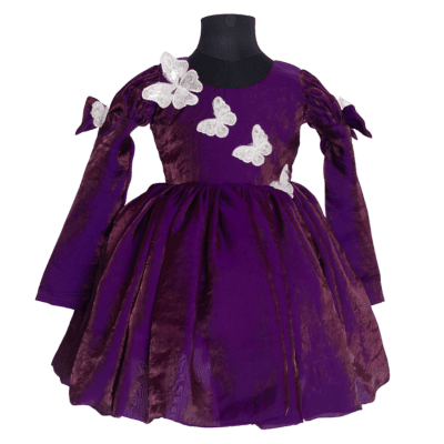Royal Flutter Velvet Dress