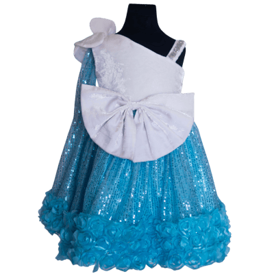 Aqua Shimmer Ruffle