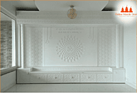 Divine Serenity Full Corian Mandir with Intricate Carvings