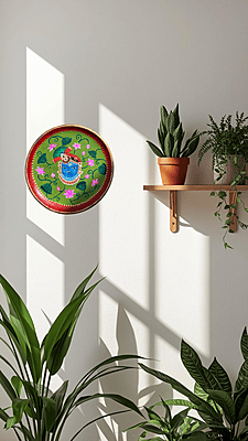 Hand-Painted Wooden Plate - Srinath Ji