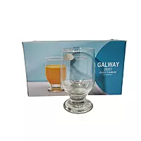 Set of 6 YERA PRIMA GALWAY ZEST Footed Glass Juice/Water