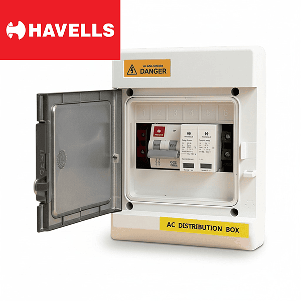 Premium Waterproof IP66 ACDB, 32A MCB & 320V SPD, Havells, for 1kW-5kW (1Ph)