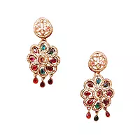 Royal Polki Multicolor Maang Tikka and Earring Set