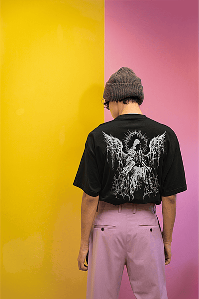 Fallen Halo Black Oversized T-Shirt