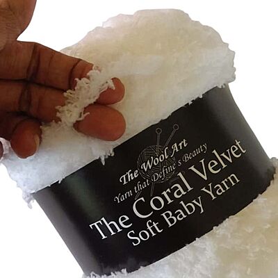 Coral Velvet Soft Baby Yarn White Coral Velvet Soft Baby Yarn White