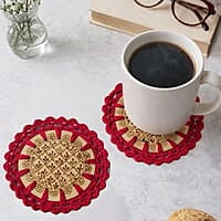 Mehndi Coaster Red
