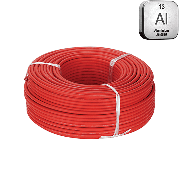 Al 4mm² DC Cable (Red) Aluminum Alloy TUV Certified [Solar Grade]