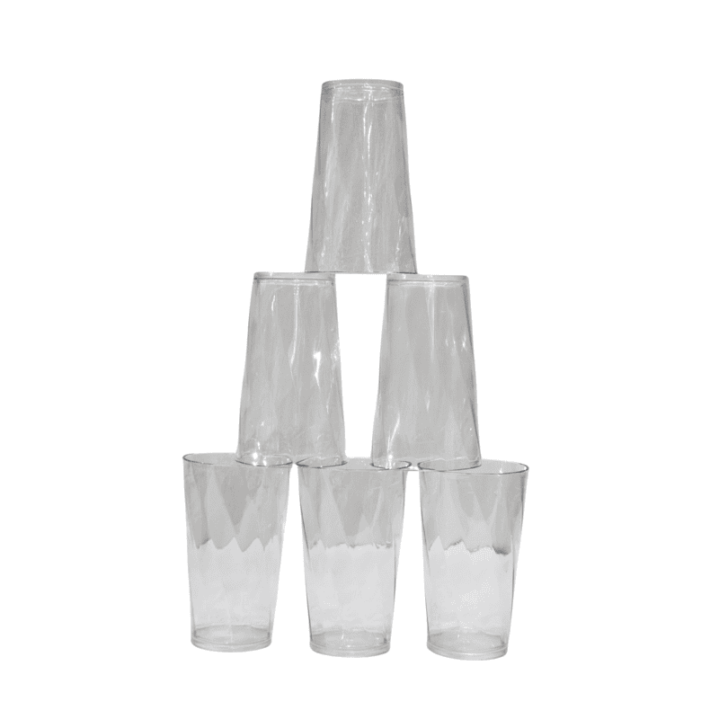 Big size Set of 6 Transparent Glass Set
