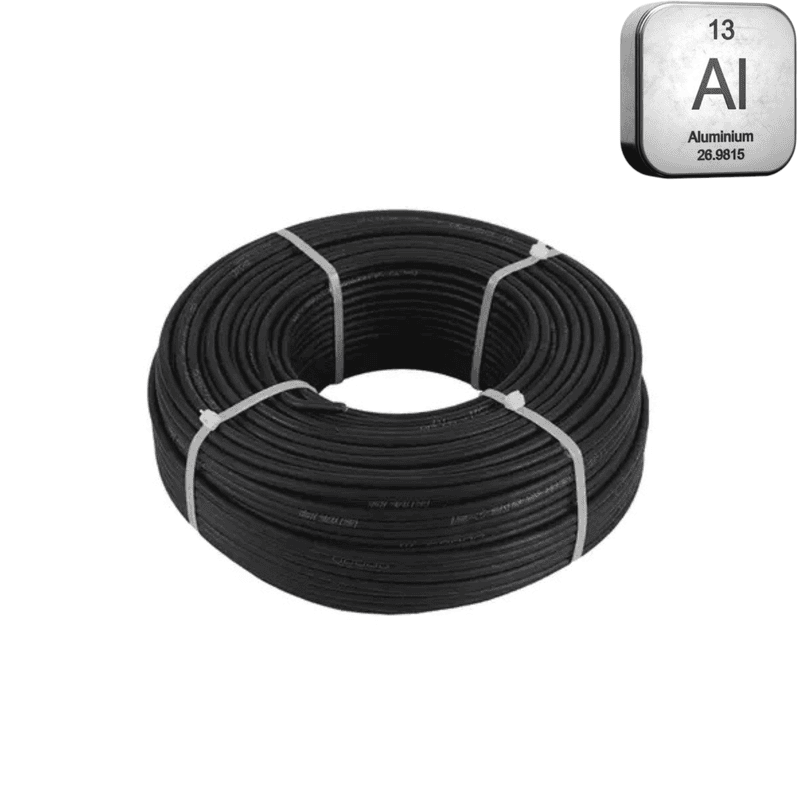 Al 4mm² DC Cable (Black) Aluminum Alloy TUV Certified [Solar Grade]