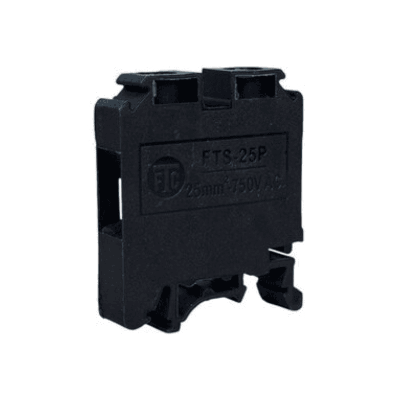 25 sqmm TERMINAL BLOCK POLYMIDE BLACK WITH END PLATE-FTS25P