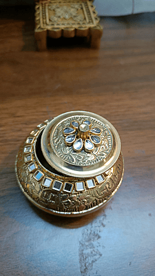 Brass Kundan Kumkum Bharani