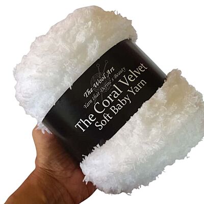 Coral Velvet Soft Baby Yarn White