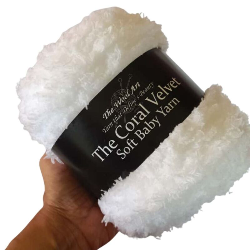 Coral Velvet Soft Baby Yarn White Coral Velvet Soft Baby Yarn White