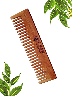 Neem Wide Tooth Comb wood| Hair fall & Dandruff Control/ Eco-Friendly, Anti-Static, Natural Hair Care || Wide-Tooth comb, Natural Neem Wood