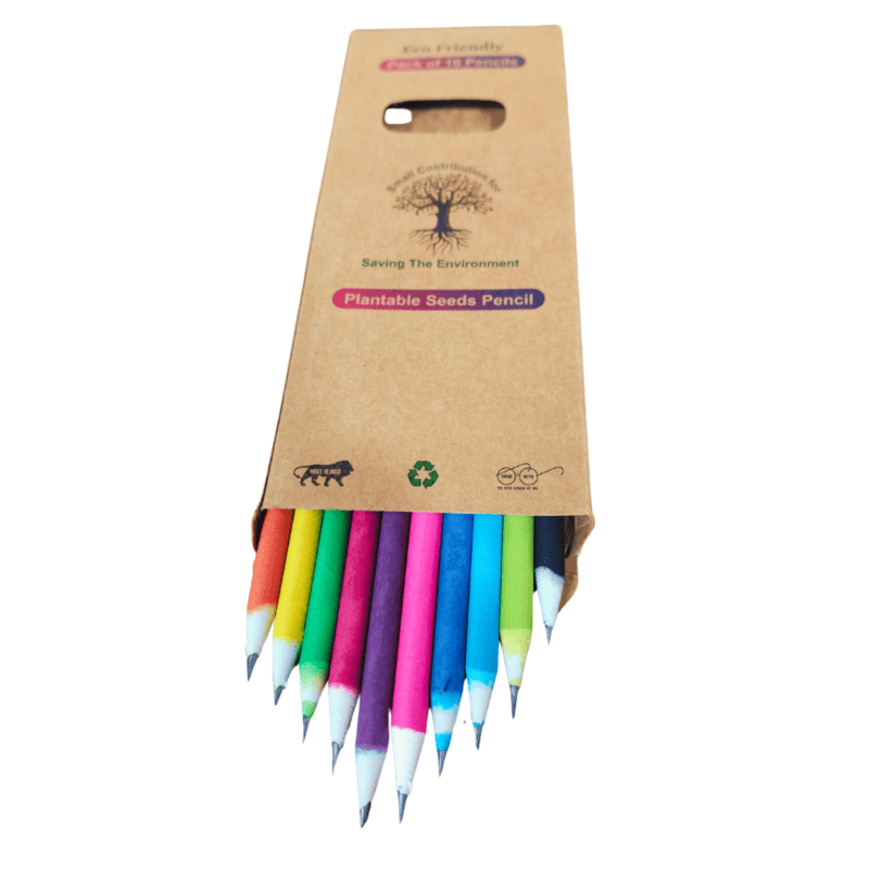 Colour Paper Black Lead Seed Pencil – Eco-Friendly Plantable Pencil Made from Recycled Paper Colour Paper Black Lead Seed Pencil – Eco-Friendly Plantable Pencil Made from Recycled Paper