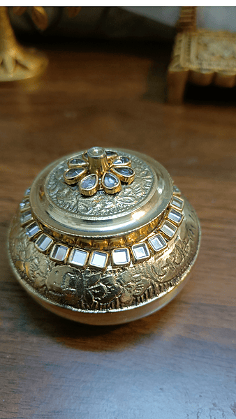 Brass Kundan Kumkum Bharani
