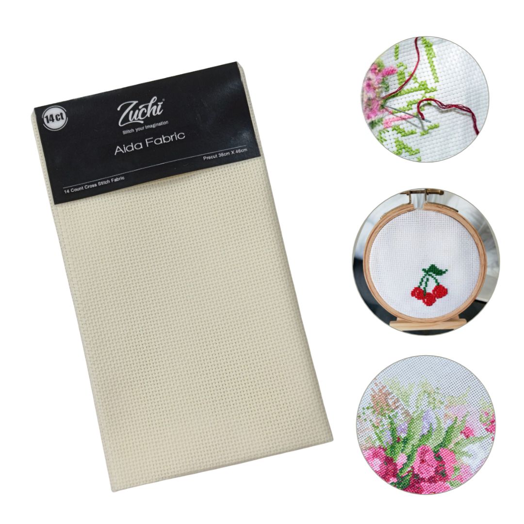 Zuchi Aida Fabric Off White 14C Zuchi Aida Fabric Off White 14C
