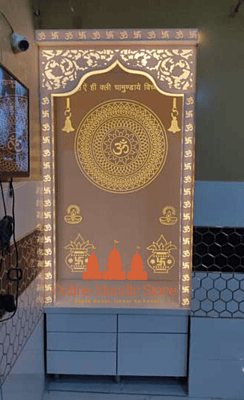 "Shree Omkar: Glorious Corian Mandir with Illuminated Yantra Design" "Shree Omkar: Glorious Corian Mandir with Illuminated Yantra Design"