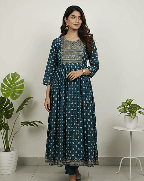 4 XL Cotton Umbrella Blue