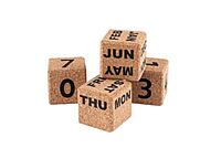 Cork Calendar 4 Cubes