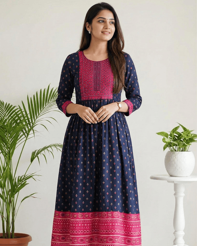 4 XL Cotton Umbrella Navy Blue