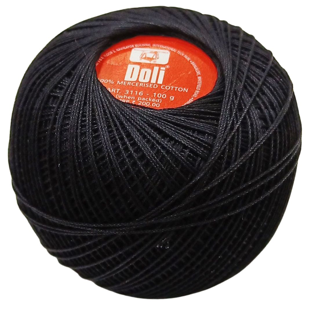 Doli Mercerised Cotton No.20- Black