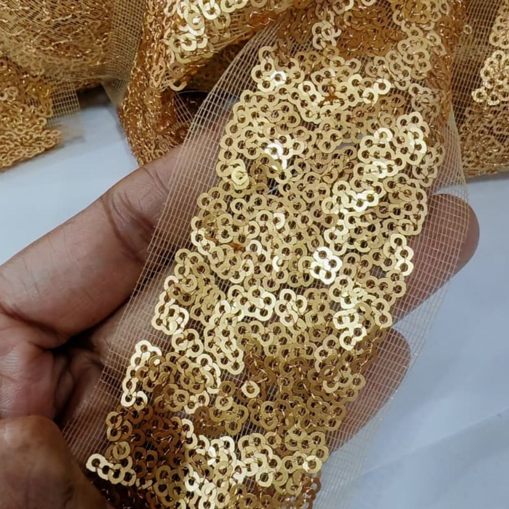 Fancy Lace 1025- Gold Sequins clearance