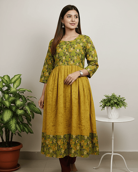 5 XL Tissue Silk Umbrella Golden Green