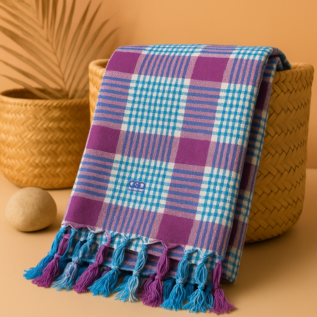 innoweave Heritage Checks Towel – Village Loom Edition (Pack of 2)