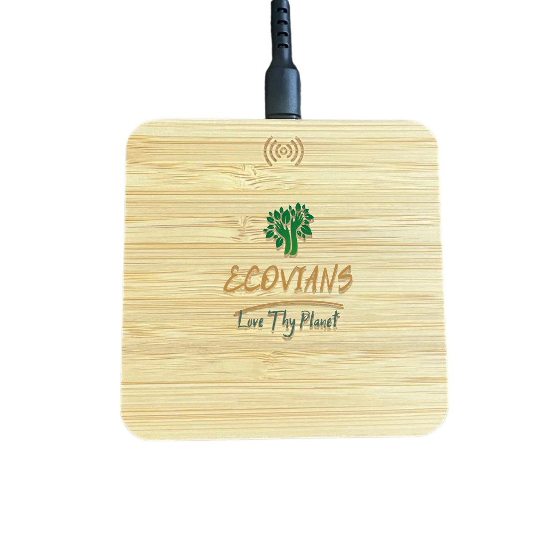 Eco-Friendly Bamboo Wireless Charger – Fast Charging Pad for All Qi-Enabled Devices | Sustainable Wooden Charging Solution