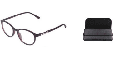 Soigné Unisex Round Medium Spectacle Frame. Matte Brown with Leather Pouch