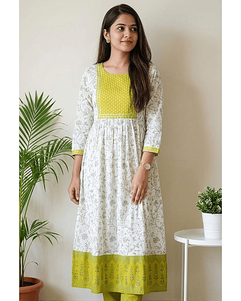 4 XL Cotton Umbrella Yellow light Green