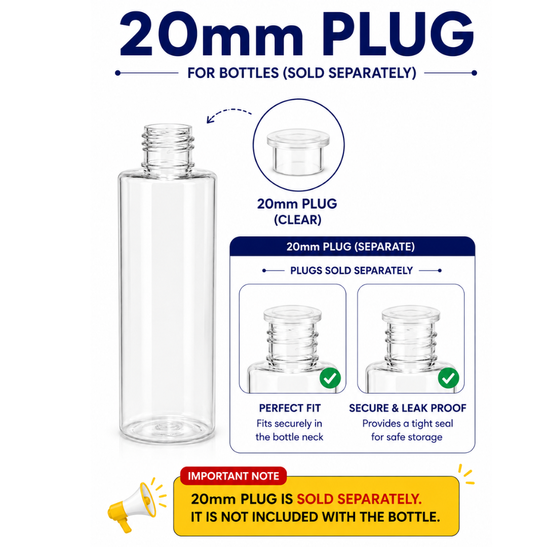 100ml JLI Pet Bottle CLEAR - 20mm NECK