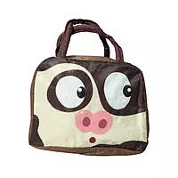 Cute Cartoon Cow Face Insulated Lunch Bag for Kids