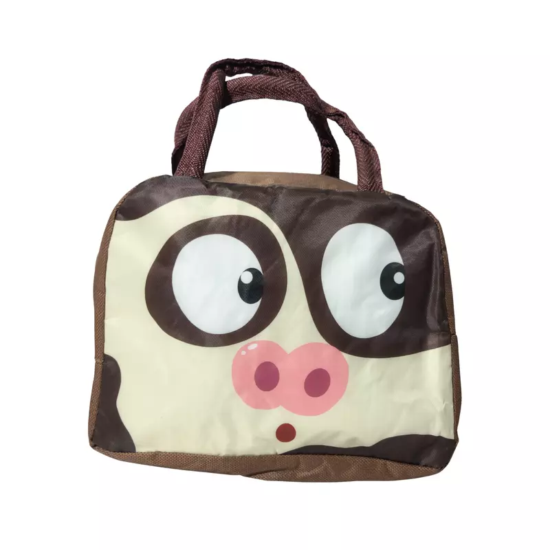 Cute Cartoon Cow Face Insulated Lunch Bag for Kids