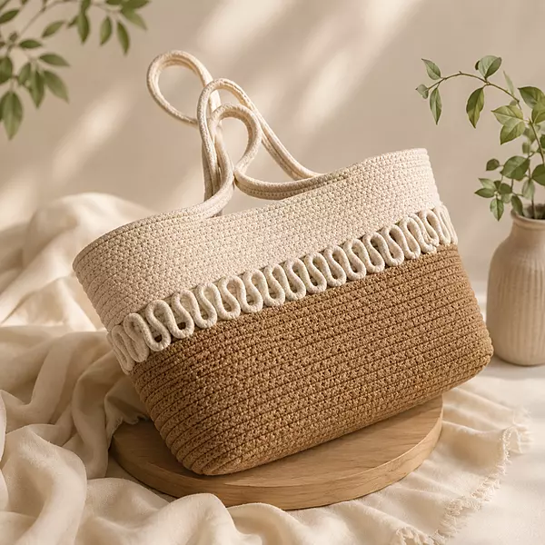 Jute woven handbag