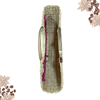 11-Inch Kauna Basket with Handle & Embroidery | Handwoven Natural Gift Basket | Eco-Friendly Decorative Hamper