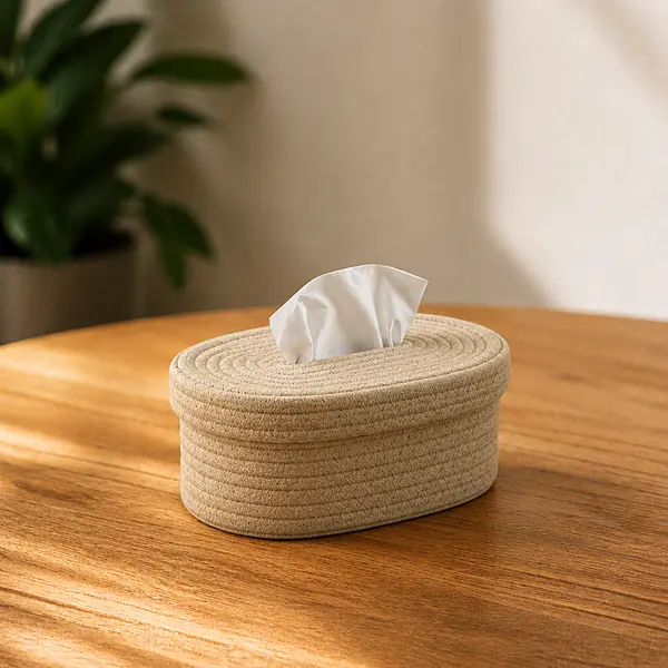 Jute Tissue Box