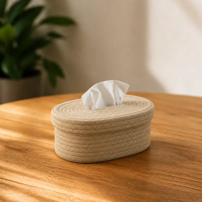 Jute Tissue Box