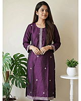 5XL Cotton Side Open Violet Kurti
