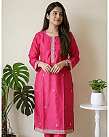 5XL Cotton Side Open Rose Kurti