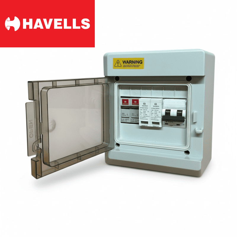 Havells DCDB Premium IP66 Waterproof – 32A MCB,600V SPD & 2 Fuse Holders (Up to 3kW)