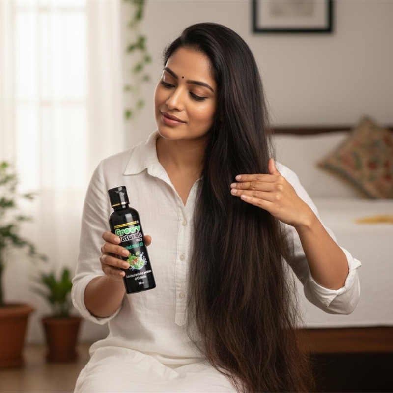 Growv Naturals Unisex Herbal Hair Oil 100ml (Pack of 3) | 100% Natural & Chemical-Free |